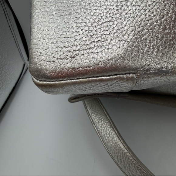 Ted Baker Silver Leather Shoulder Bag Pink Bow Lining main image 11